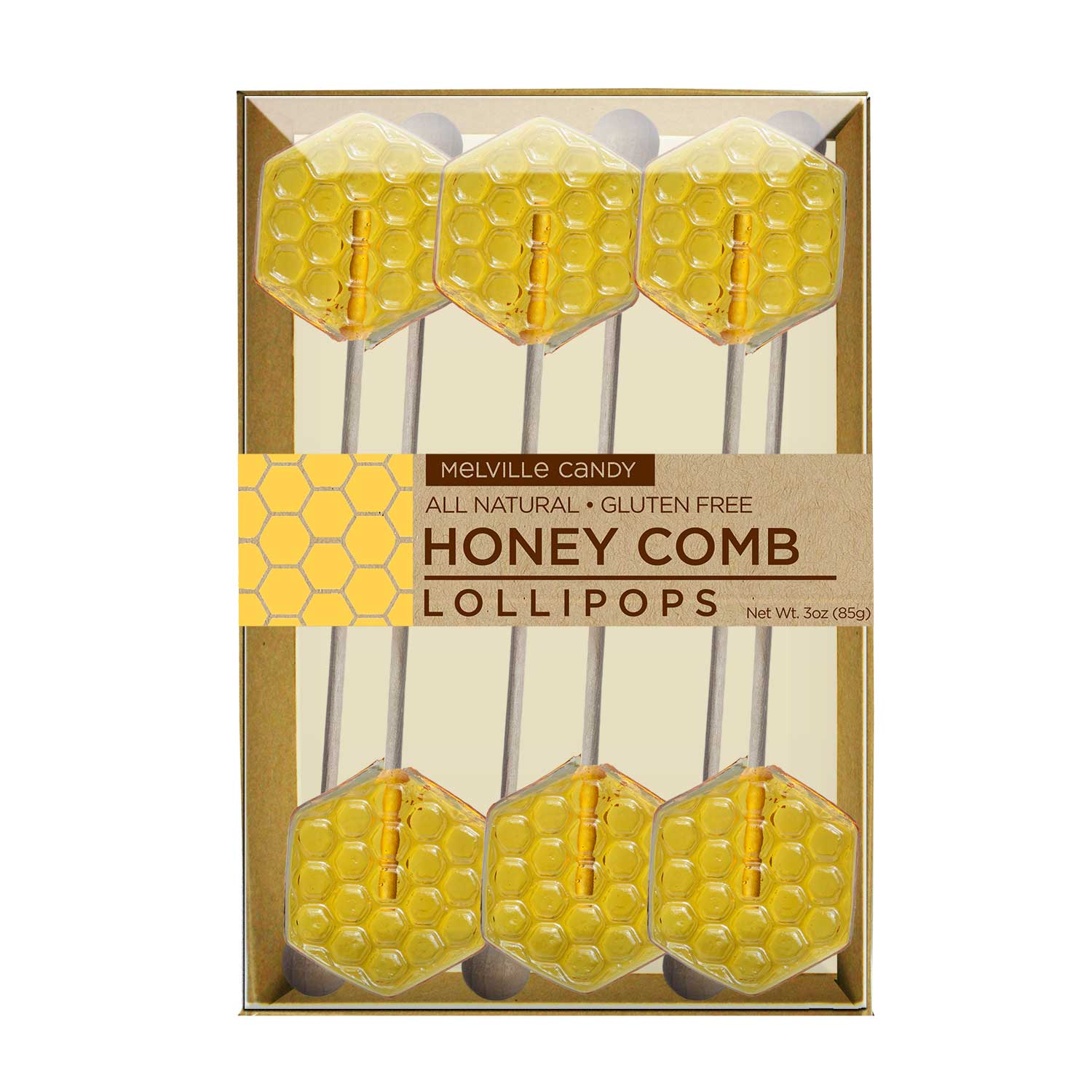 Honey Dippers & Stirrers - 6ct Gift Box - Honeycomb