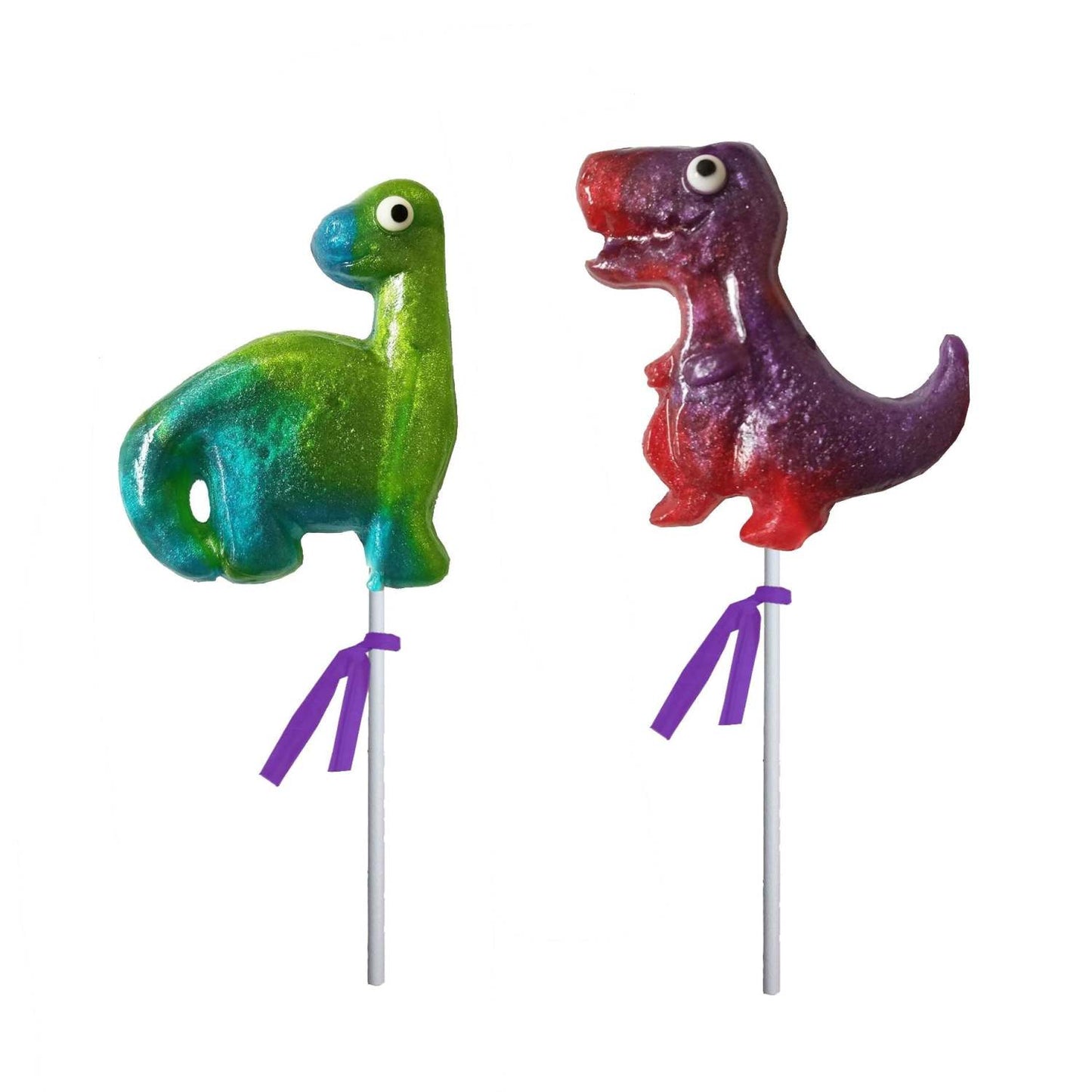Glitter Swirl Dinosaur Lollipops