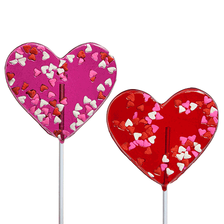 Confetti Heart Lollipops - Assorted
