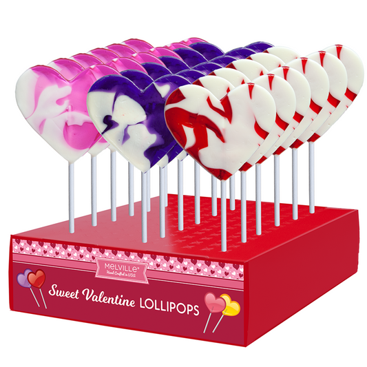 Cream Swirl Heart Lollipops - Assorted