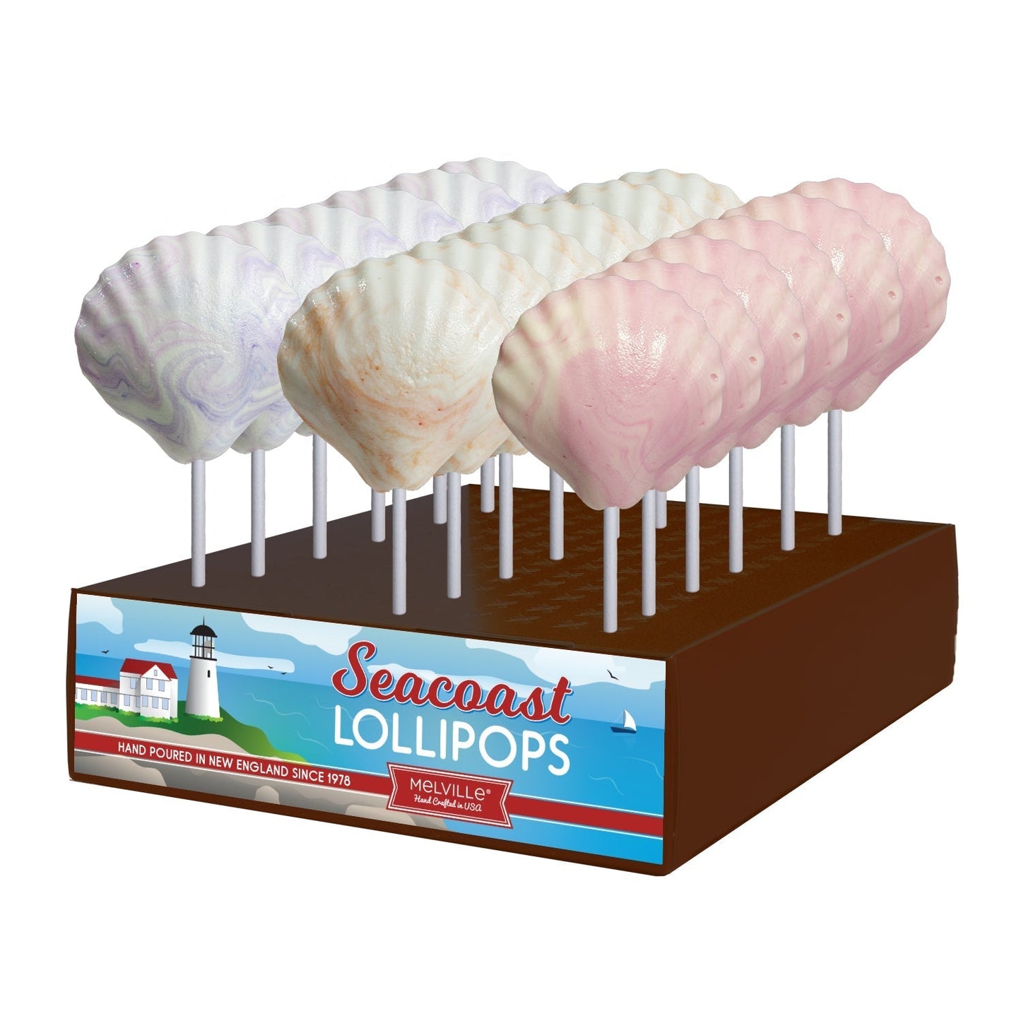 Cream Swirl Seashell Lollipops - Assorted
