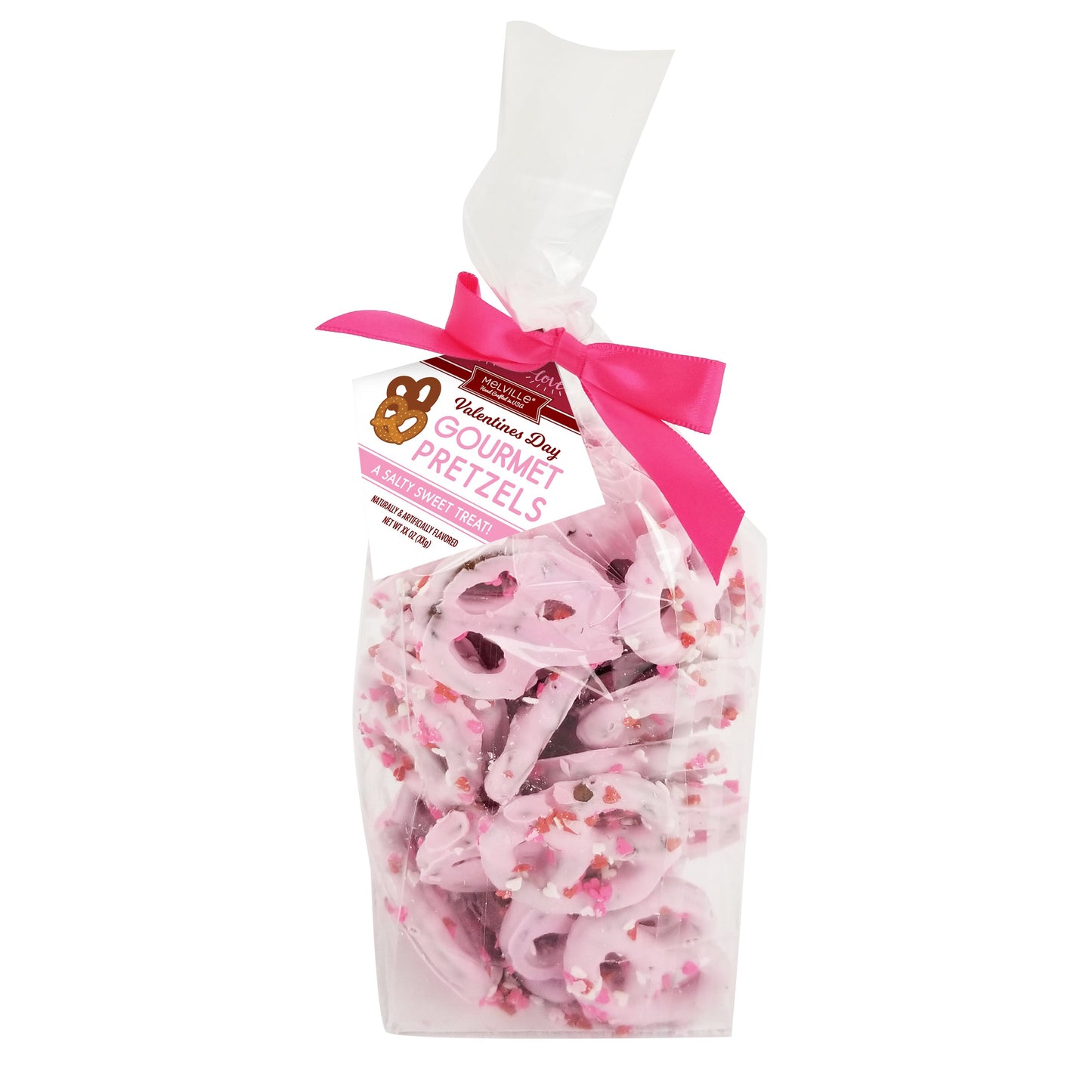 Chocolatey Coated Pretzels - Heart Confetti