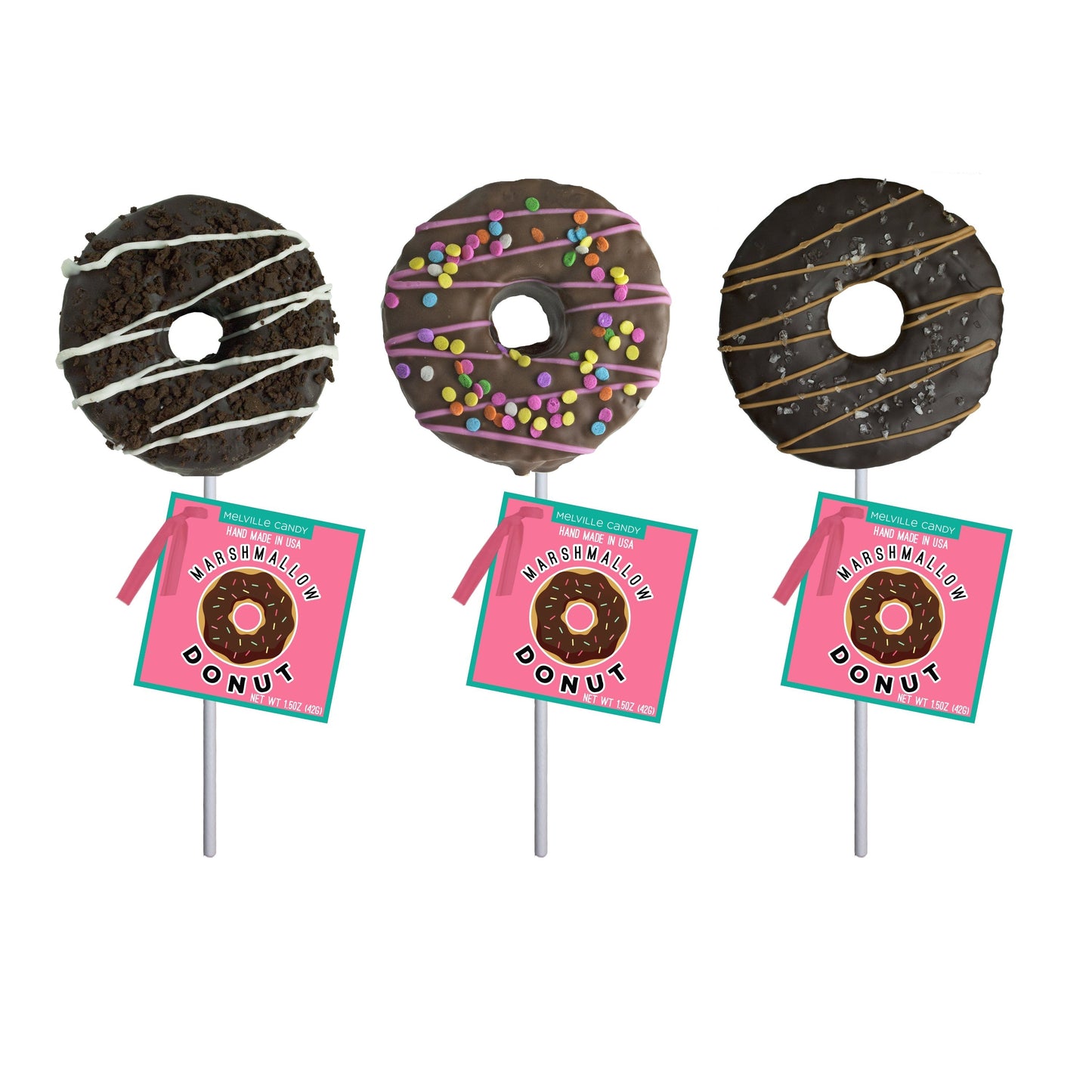 Chocolatey Dipped Donut Marshmallow Pops - Assorted